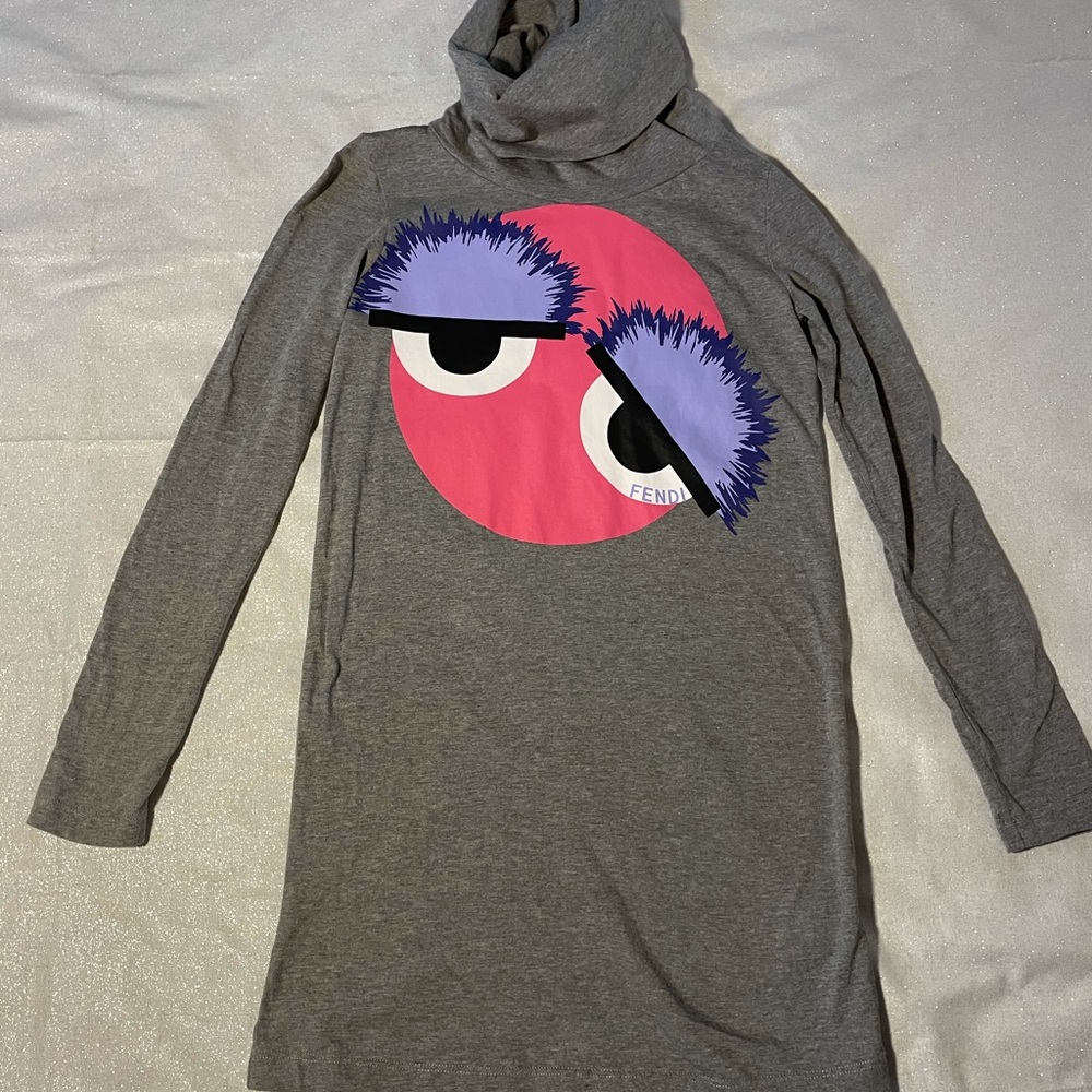 Fendi long sleeve dress with monster eye